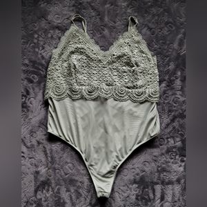 Rue21 Plus Size Green Lace Bodysuit